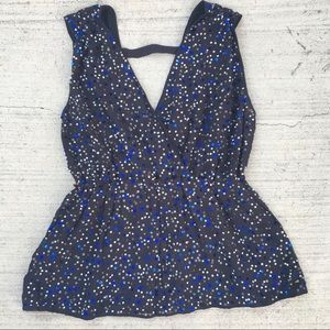 French Connection V Cut Sleeveless Sequence Blouse